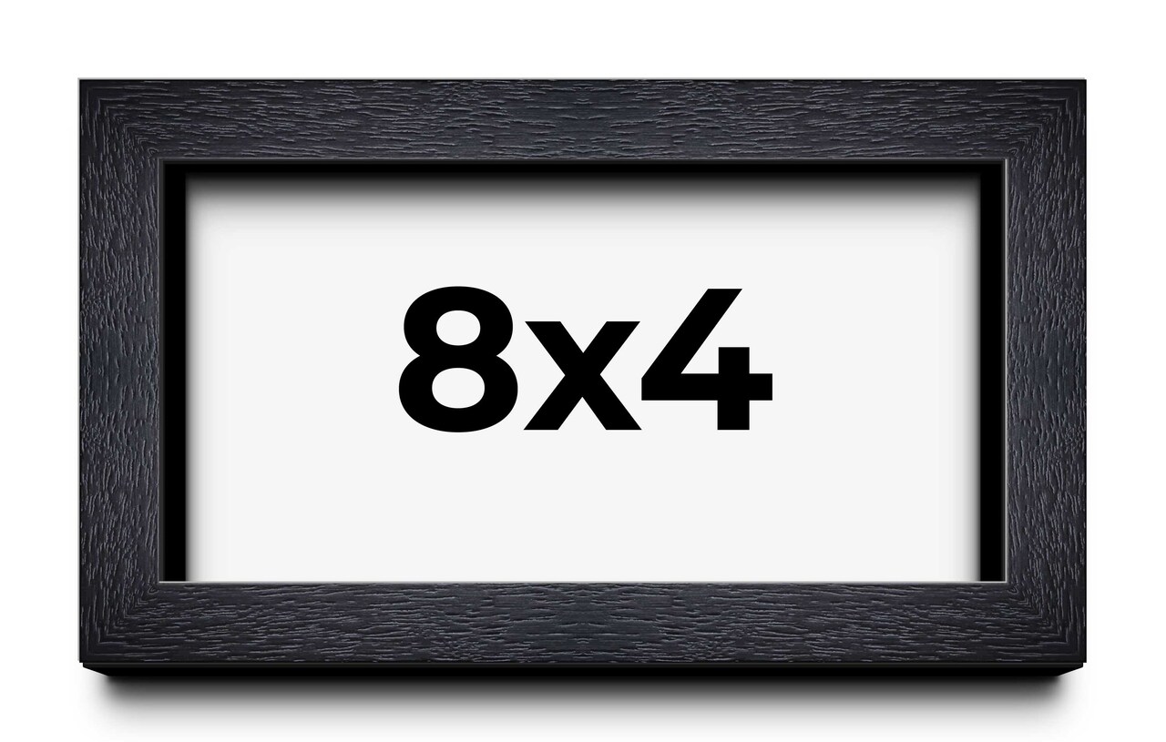 Panoramic Shadow Box 1" Depth Black Picture Frame - UV Acrylic, Backing, Hanging Hardware